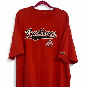 Vintage Pro Player Ohio State Buckeyes Red T Shirt logo embroidered size 2XL